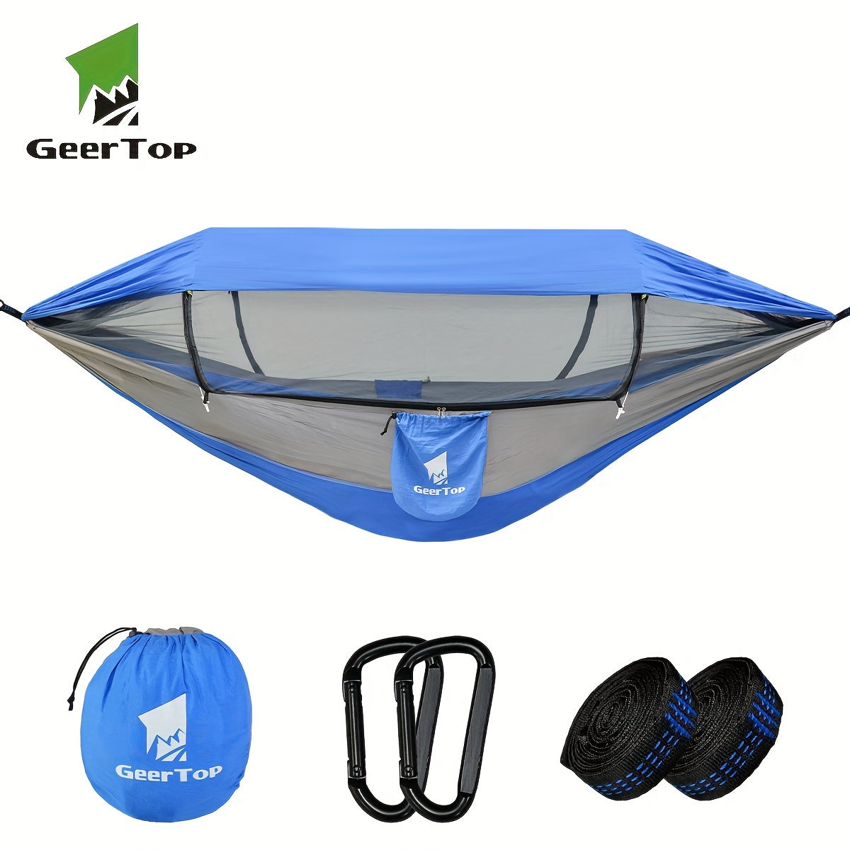 Hamac de Camping 3-en-1 avec Moustiquaire et Tarp – 2 Personnes