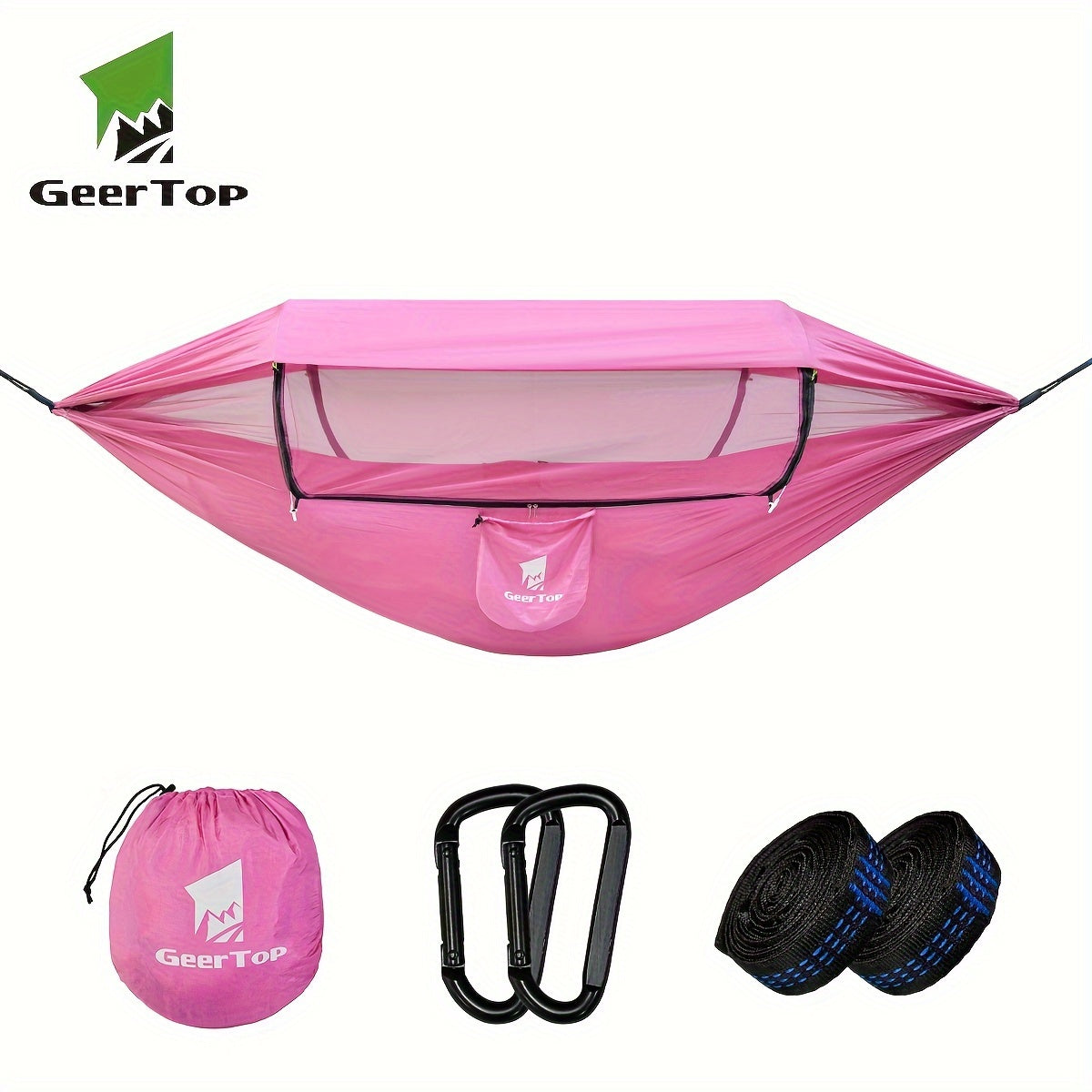 Hamac de Camping 3-en-1 avec Moustiquaire et Tarp – 2 Personnes