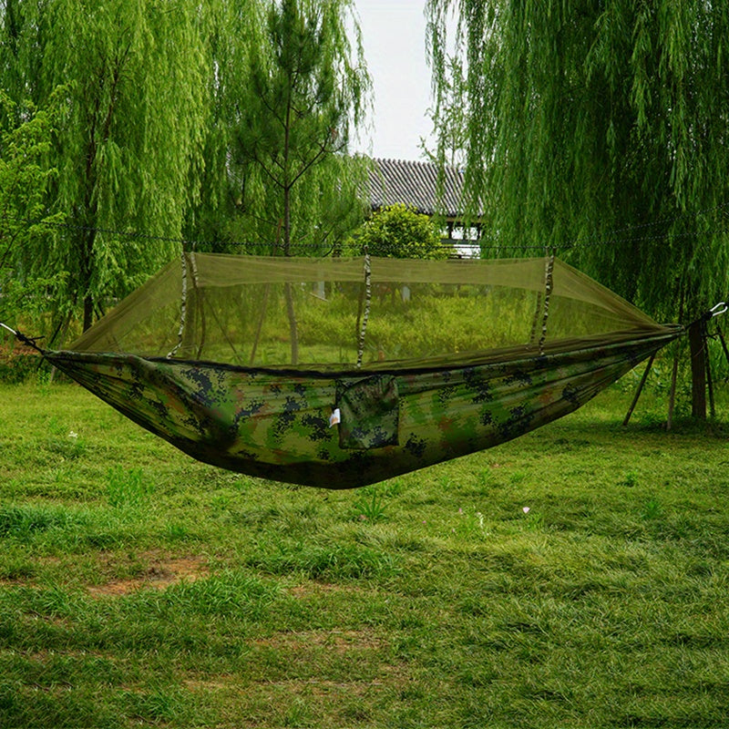 Hamac double anti-basculement avec moustiquaire – Camping & détente en plein air