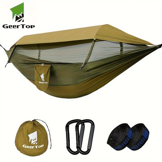 Hamac de Camping 3-en-1 avec Moustiquaire et Tarp – 2 Personnes